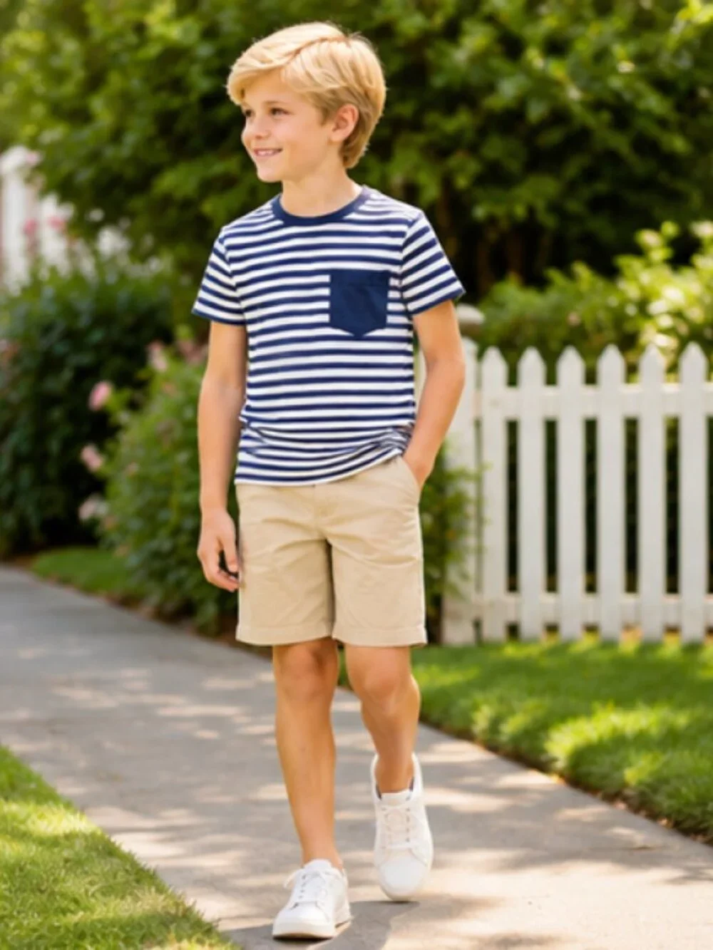 OshKosh - Boys Size 8 Khaki Shorts Adjustable Waist Casual Chino